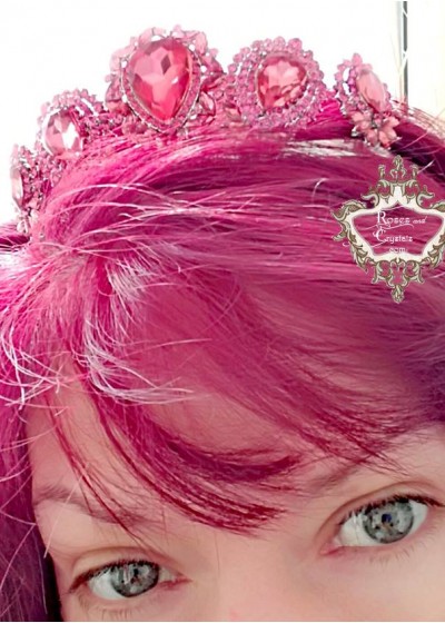 Дизайнерска корона с кристали в розово Rose Topaz by Rosie
